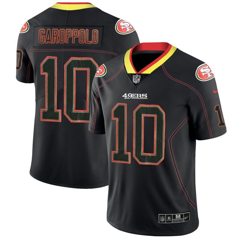 Men San Francisco 49ers #10 Garoppolo Nike Lights Out Black Color Rush Limited NFL Jerseys